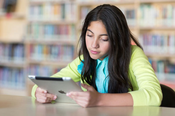 Student on tablet