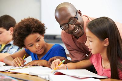 Students and teacher in classroom